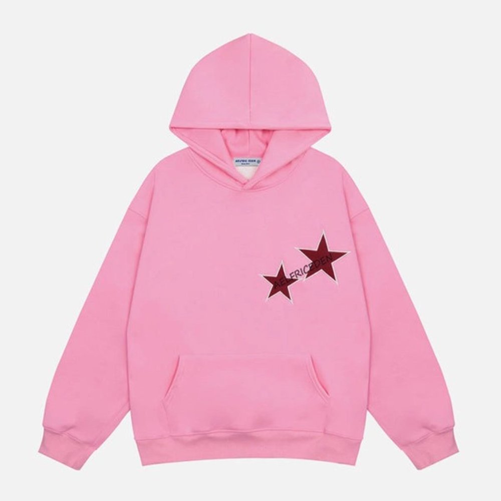 Aelfric Eden Star Print Color Contrast Hoodie